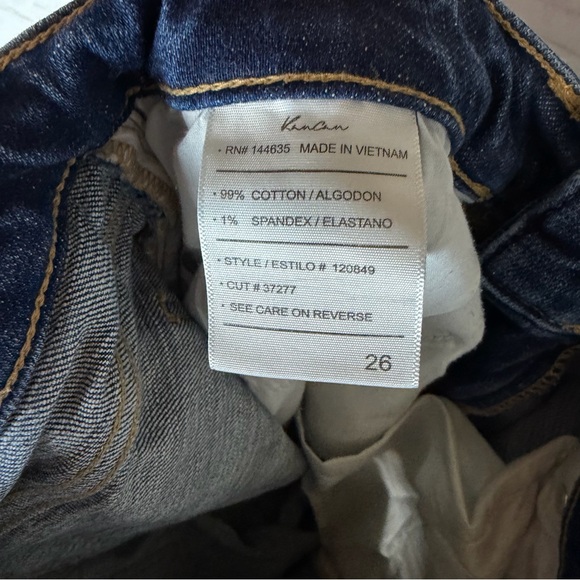 KanCan High Rise Dark Cuffed Boyfriend Jeans Size 26 Distressed - Picture 5 of 6